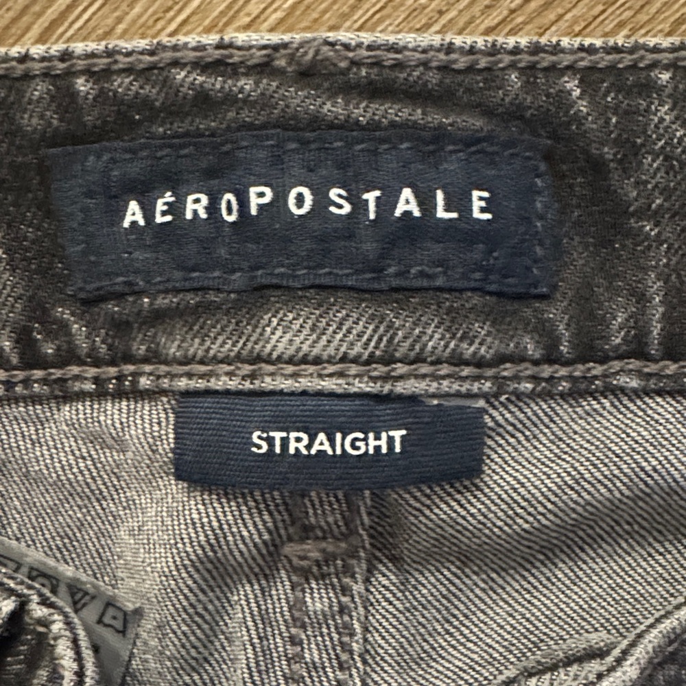 Aeropostale Dark Grey Wash Straight Jeans - Picture 2 of 5